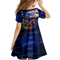Australia And New Zealand ANZAC Day Family Matching Puletasi Dress and Hawaiian Shirt Lest We Forget Silver Fern With Golden Wattle LT14 - Polynesian Pride