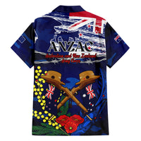 Australia And New Zealand ANZAC Day Family Matching Tank Maxi Dress and Hawaiian Shirt Lest We Forget Silver Fern With Golden Wattle LT14 - Polynesian Pride