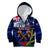 Australia And New Zealand ANZAC Day Kid Hoodie Lest We Forget Silver Fern With Golden Wattle LT14 Zip Hoodie Blue - Polynesian Pride