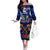 Australia And New Zealand ANZAC Day Off The Shoulder Long Sleeve Dress Lest We Forget Silver Fern With Golden Wattle LT14 Women Blue - Polynesian Pride