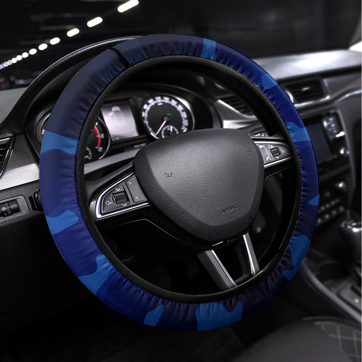 Australia And New Zealand ANZAC Day Steering Wheel Cover Lest We Forget Silver Fern With Golden Wattle LT14 Universal Fit Blue - Polynesian Pride