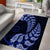 Blue New Zealand Paisley Silver Fern Area Rug Aotearoa Maori LT14 - Polynesian Pride