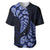 Blue New Zealand Paisley Silver Fern Baseball Jersey Aotearoa Maori LT14 Blue - Polynesian Pride