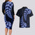 Blue New Zealand Paisley Silver Fern Couples Matching Long Sleeve Bodycon Dress and Hawaiian Shirt Aotearoa Maori LT14 - Polynesian Pride