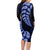 Blue New Zealand Paisley Silver Fern Family Matching Long Sleeve Bodycon Dress and Hawaiian Shirt Aotearoa Maori LT14 - Polynesian Pride