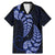 Blue New Zealand Paisley Silver Fern Family Matching Mermaid Dress and Hawaiian Shirt Aotearoa Maori LT14 Dad's Shirt - Short Sleeve Blue - Polynesian Pride