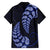 Blue New Zealand Paisley Silver Fern Family Matching Off Shoulder Short Dress and Hawaiian Shirt Aotearoa Maori LT14 - Polynesian Pride