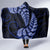 Blue New Zealand Paisley Silver Fern Hooded Blanket Aotearoa Maori LT14 - Polynesian Pride