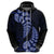 Blue New Zealand Paisley Silver Fern Hoodie Aotearoa Maori LT14 - Polynesian Pride