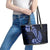 Blue New Zealand Paisley Silver Fern Leather Tote Bag Aotearoa Maori LT14 - Polynesian Pride