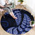 Blue New Zealand Paisley Silver Fern Round Carpet Aotearoa Maori LT14 - Polynesian Pride