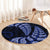 Blue New Zealand Paisley Silver Fern Round Carpet Aotearoa Maori LT14 - Polynesian Pride