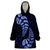 Blue New Zealand Paisley Silver Fern Wearable Blanket Hoodie Aotearoa Maori LT14 One Size Blue - Polynesian Pride