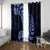 Blue New Zealand Paisley Silver Fern Window Curtain Aotearoa Maori LT14 With Grommets Blue - Polynesian Pride