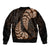 Brown New Zealand Paisley Silver Fern Bomber Jacket Aotearoa Maori LT14 - Polynesian Pride