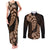 Brown New Zealand Paisley Silver Fern Couples Matching Tank Maxi Dress and Long Sleeve Button Shirt Aotearoa Maori LT14 Brown - Polynesian Pride