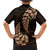 Brown New Zealand Paisley Silver Fern Family Matching Long Sleeve Bodycon Dress and Hawaiian Shirt Aotearoa Maori LT14 - Polynesian Pride