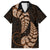 Brown New Zealand Paisley Silver Fern Family Matching Long Sleeve Bodycon Dress and Hawaiian Shirt Aotearoa Maori LT14 Dad's Shirt - Short Sleeve Brown - Polynesian Pride