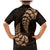 Brown New Zealand Paisley Silver Fern Family Matching Mermaid Dress and Hawaiian Shirt Aotearoa Maori LT14 - Polynesian Pride