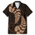 Brown New Zealand Paisley Silver Fern Family Matching Mermaid Dress and Hawaiian Shirt Aotearoa Maori LT14 Dad's Shirt - Short Sleeve Brown - Polynesian Pride