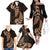 Brown New Zealand Paisley Silver Fern Family Matching Off Shoulder Long Sleeve Dress and Hawaiian Shirt Aotearoa Maori LT14 - Polynesian Pride