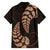 Brown New Zealand Paisley Silver Fern Family Matching Off Shoulder Long Sleeve Dress and Hawaiian Shirt Aotearoa Maori LT14 - Polynesian Pride