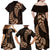 Brown New Zealand Paisley Silver Fern Family Matching Off Shoulder Maxi Dress and Hawaiian Shirt Aotearoa Maori LT14 - Polynesian Pride