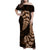 Brown New Zealand Paisley Silver Fern Family Matching Off Shoulder Maxi Dress and Hawaiian Shirt Aotearoa Maori LT14 Mom's Dress Brown - Polynesian Pride