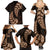 Brown New Zealand Paisley Silver Fern Family Matching Summer Maxi Dress and Hawaiian Shirt Aotearoa Maori LT14 - Polynesian Pride