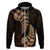 Brown New Zealand Paisley Silver Fern Hoodie Aotearoa Maori LT14 Zip Hoodie Brown - Polynesian Pride