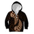 Brown New Zealand Paisley Silver Fern Kid Hoodie Aotearoa Maori LT14 Zip Hoodie Brown - Polynesian Pride