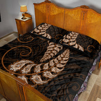 Brown New Zealand Paisley Silver Fern Quilt Bed Set Aotearoa Maori LT14 - Polynesian Pride