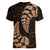 Brown New Zealand Paisley Silver Fern Women V Neck T Shirt Aotearoa Maori LT14 - Polynesian Pride