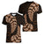 Brown New Zealand Paisley Silver Fern Women V Neck T Shirt Aotearoa Maori LT14 - Polynesian Pride