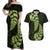 Green New Zealand Paisley Silver Fern Couples Matching Off Shoulder Maxi Dress and Hawaiian Shirt Aotearoa Maori LT14 Green - Polynesian Pride