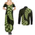 Green New Zealand Paisley Silver Fern Couples Matching Summer Maxi Dress and Long Sleeve Button Shirt Aotearoa Maori LT14 - Polynesian Pride