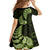 Green New Zealand Paisley Silver Fern Family Matching Off Shoulder Maxi Dress and Hawaiian Shirt Aotearoa Maori LT14 - Polynesian Pride