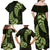 Green New Zealand Paisley Silver Fern Family Matching Off Shoulder Maxi Dress and Hawaiian Shirt Aotearoa Maori LT14 - Polynesian Pride