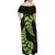 Green New Zealand Paisley Silver Fern Family Matching Off Shoulder Maxi Dress and Hawaiian Shirt Aotearoa Maori LT14 - Polynesian Pride