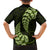 Green New Zealand Paisley Silver Fern Family Matching Off Shoulder Short Dress and Hawaiian Shirt Aotearoa Maori LT14 - Polynesian Pride