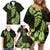 Green New Zealand Paisley Silver Fern Family Matching Off Shoulder Short Dress and Hawaiian Shirt Aotearoa Maori LT14 - Polynesian Pride