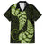 Green New Zealand Paisley Silver Fern Family Matching Off Shoulder Short Dress and Hawaiian Shirt Aotearoa Maori LT14 Dad's Shirt - Short Sleeve Green - Polynesian Pride