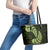 Green New Zealand Paisley Silver Fern Leather Tote Bag Aotearoa Maori LT14 - Polynesian Pride