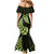 Green New Zealand Paisley Silver Fern Mermaid Dress Aotearoa Maori LT14 - Polynesian Pride