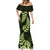 Green New Zealand Paisley Silver Fern Mermaid Dress Aotearoa Maori LT14 - Polynesian Pride