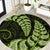 Green New Zealand Paisley Silver Fern Round Carpet Aotearoa Maori LT14 Green - Polynesian Pride