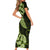 Green New Zealand Paisley Silver Fern Short Sleeve Bodycon Dress Aotearoa Maori LT14 - Polynesian Pride