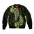 Green New Zealand Paisley Silver Fern Sleeve Zip Bomber Jacket Aotearoa Maori LT14 Unisex Green - Polynesian Pride