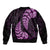 Purple New Zealand Paisley Silver Fern Bomber Jacket Aotearoa Maori LT14 - Polynesian Pride