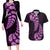 Purple New Zealand Paisley Silver Fern Couples Matching Long Sleeve Bodycon Dress and Hawaiian Shirt Aotearoa Maori LT14 Purple - Polynesian Pride